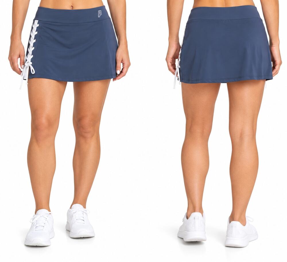 Prince Women’s L Tennis Skort Navy Blue Lace Up Built In Shorts Pickleball